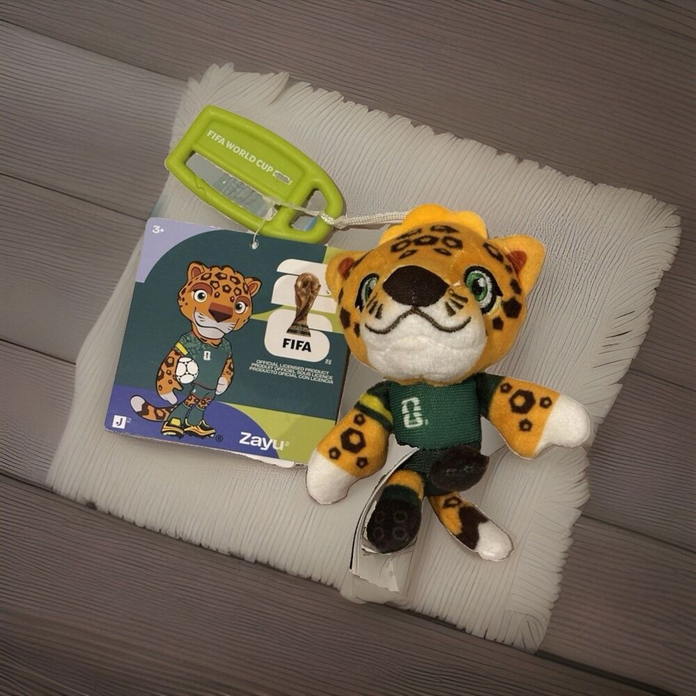 FIFA World Cup 2026 Mexico Zayu the Jaguar Plush 4" Keychain Official Bag Clip